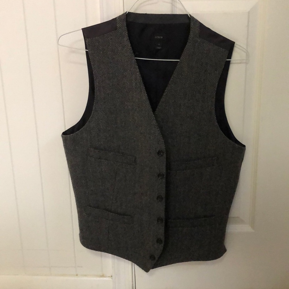 JCrew wool herringbone vest, size medium